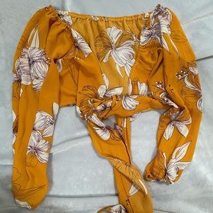 Floral Wrap Crop Top